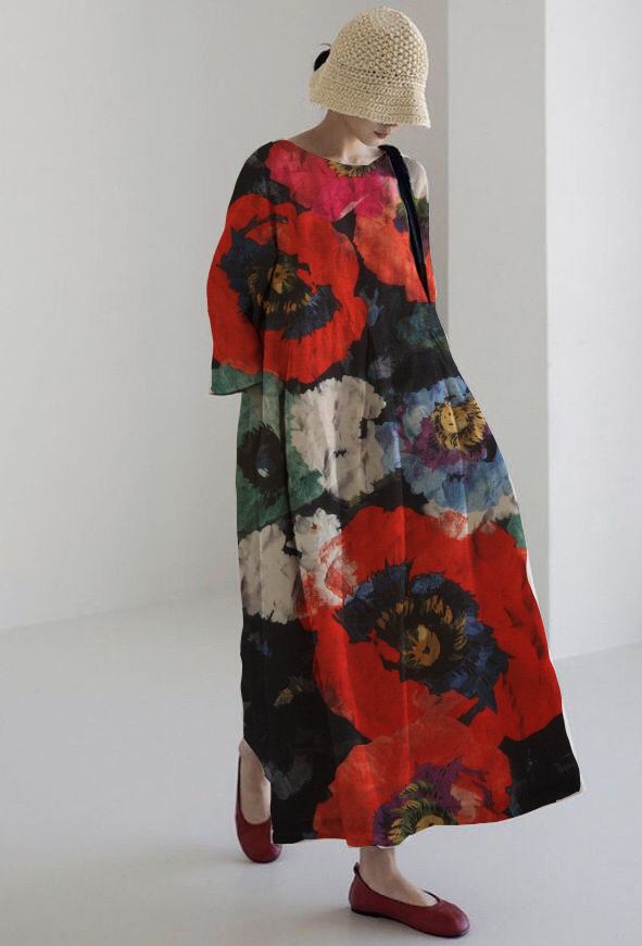 Robe d'été florale rose