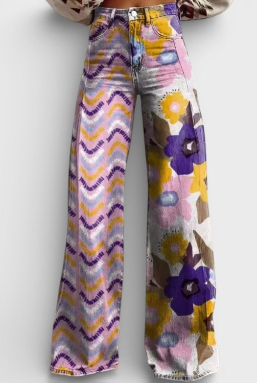 Isadora - Pantalons Boho avec Fleurs