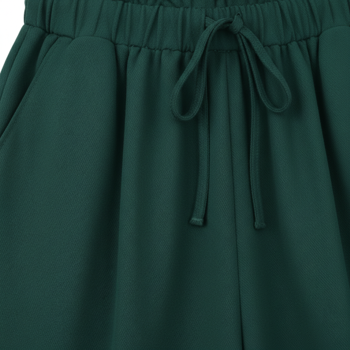 Pantalon Décontracté à Jambes Larges pour Femme avec Taille Élastique et Ceinture Décorative