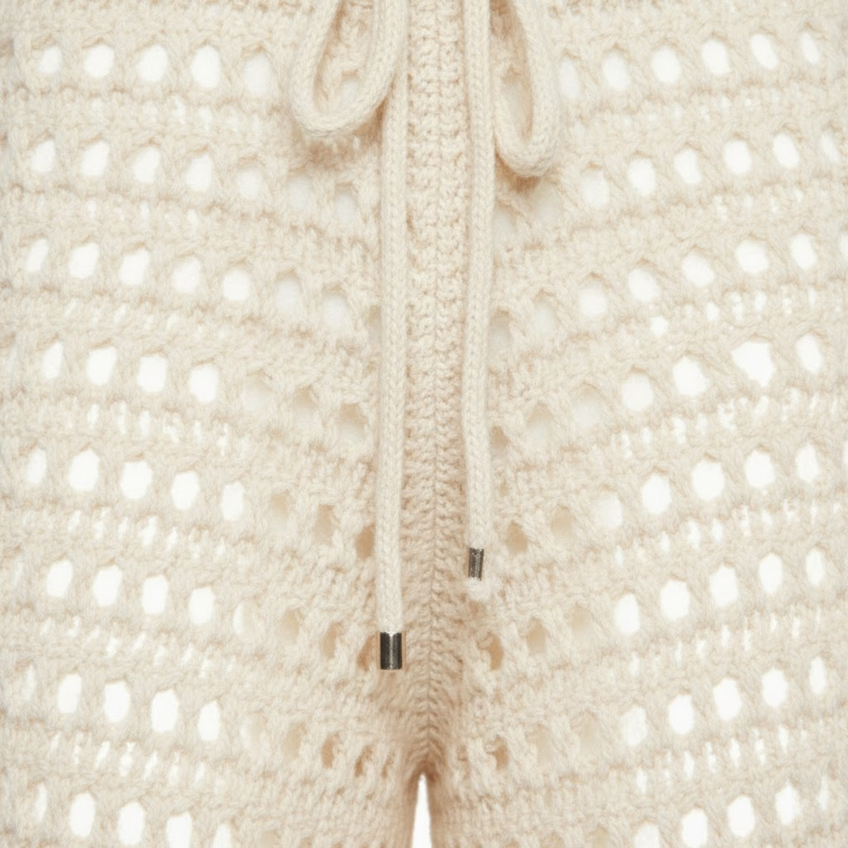 Pantalon de Plage en Maille Crochetée pour Femmes avec Taille Élastique