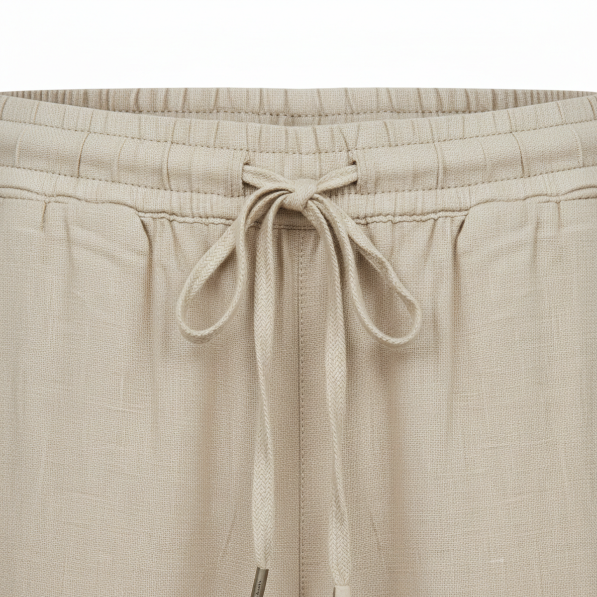 Pantalon Femme en Mélange de Coton avec Taille Élastique et Coupe Crayon Ajustée