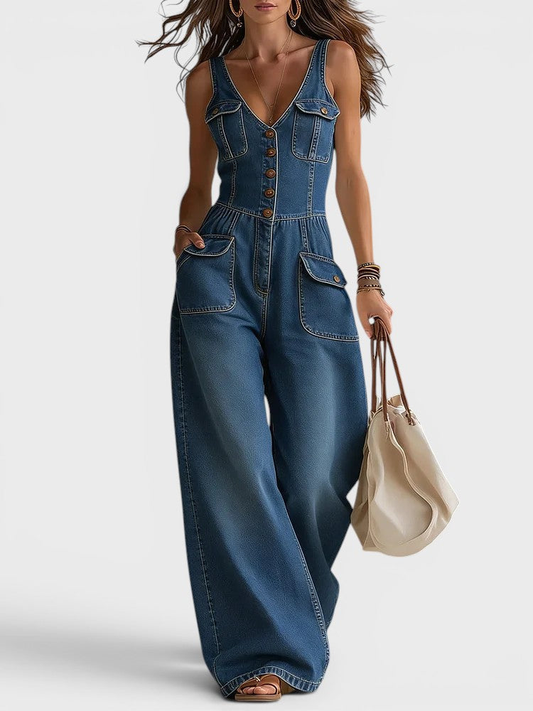 Sophie | Décontractée Combinaison en Jean Ample