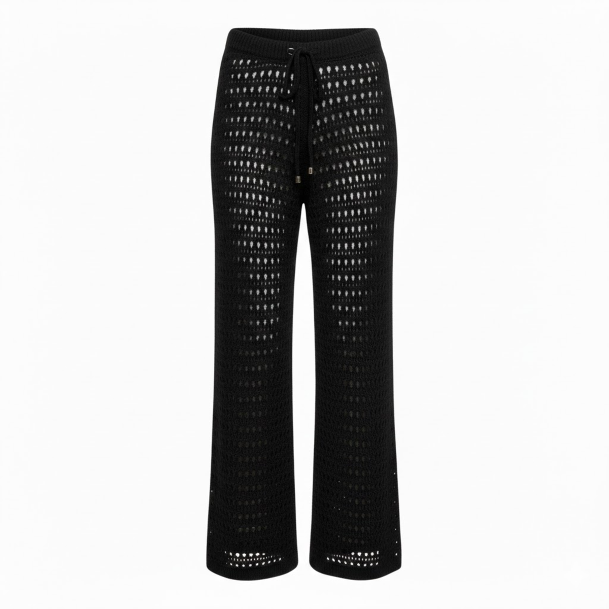 Pantalon de Plage en Maille Crochetée pour Femmes avec Taille Élastique