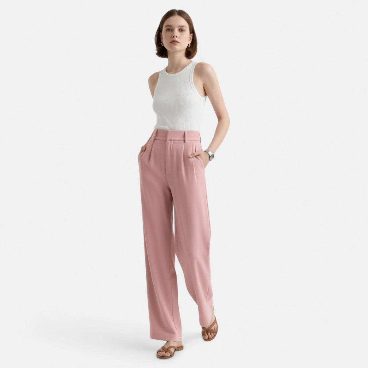 Ancienne Monde | Pantalon Femme Taille Haute Élégance Intemporelle