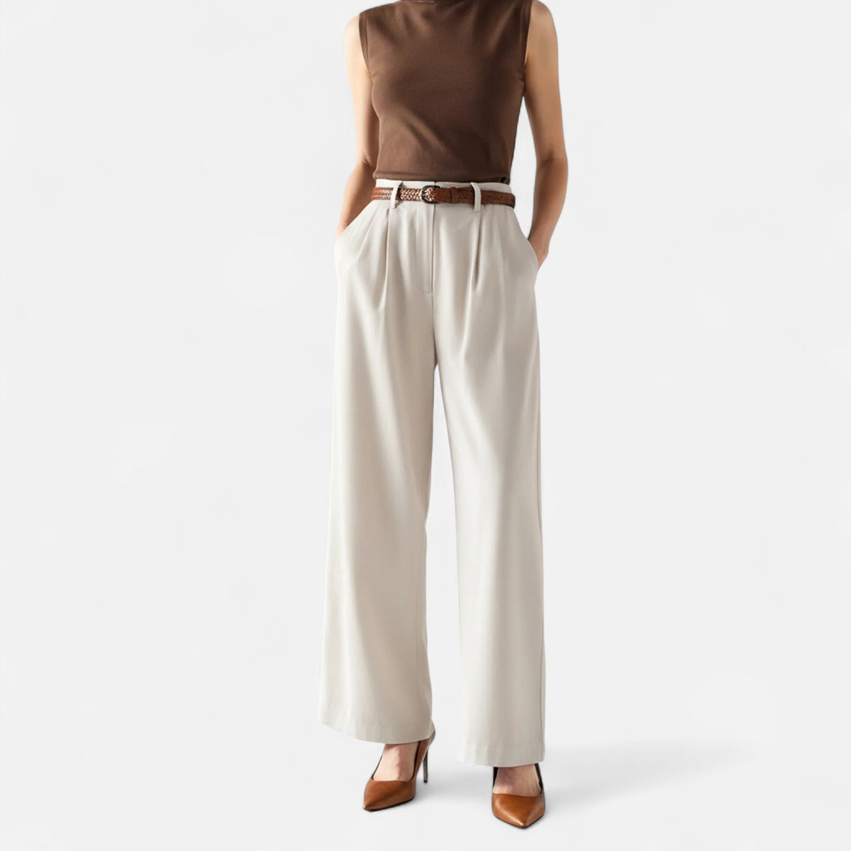 Ancienne Monde | Pantalon Femme Palazzo Taille Haute Intemporel