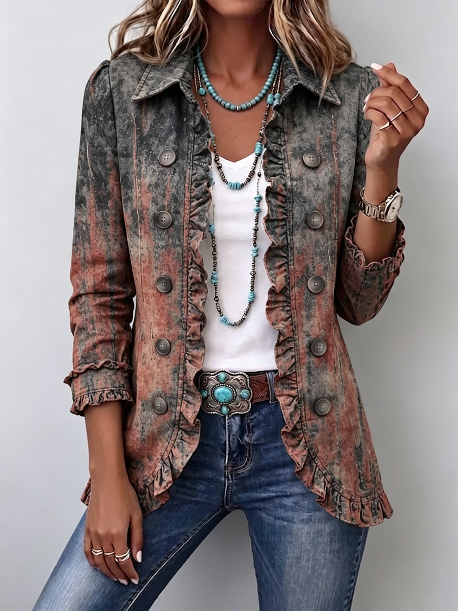 Fanny | Veste Vintage Imprimé Dégradé Texturé